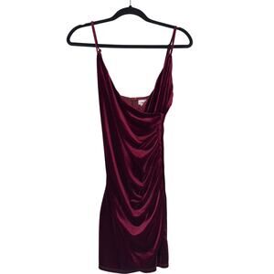 Revolve Lovers + Friends Red Velvet Aldina Tight Mini Dress Womens Small Bodycon